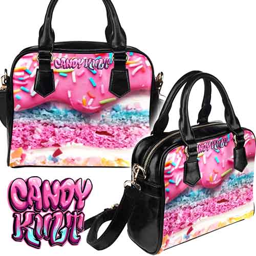 Rainbow Cake With Pink Frosting Candy Kult Classic Crossbody Handbag - Candy Kult - Candy Cult - Candy Kult Land - Wishbone - Boo Kitty - Panku - Frosti - Toxic Kitten - Hex-Heart - Cult Candy - Cake High Heels - [product_vendor}