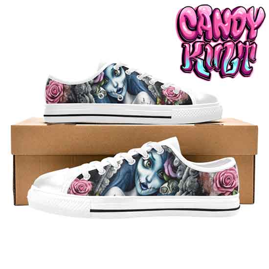 Corpse Bride Waiting For You Fright Candy White Women's Low Canvas Shoes - Candy Kult - Candy Cult - Candy Kult Land - Wishbone - Boo Kitty - Panku - Frosti - Toxic Kitten - Hex-Heart - Cult Candy - Cake High Heels - [product_vendor}