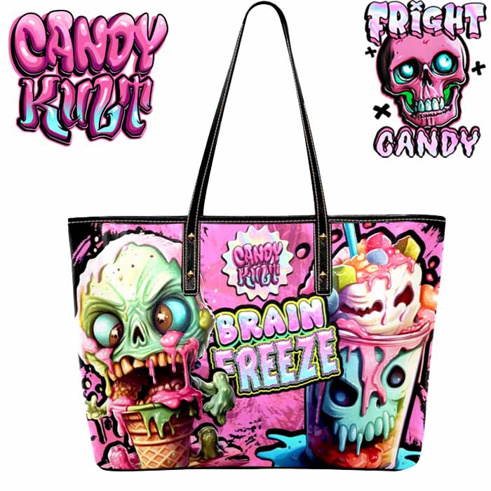Brain Freeze Fright Candy Large Tote Bag - Candy Kult - Candy Cult - Candy Kult Land - Wishbone - Boo Kitty - Panku - Frosti - Toxic Kitten - Hex-Heart - Cult Candy - Cake High Heels - [product_vendor}