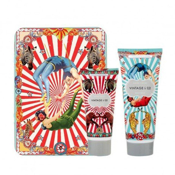 Vintage Circus Shower Gel & Body Cream in Embossed Circus Tin