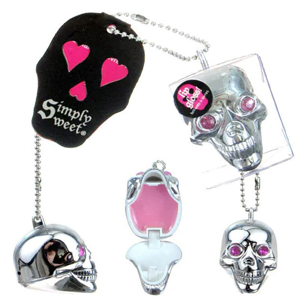 Skull Lip Gloss Key Ring Chain