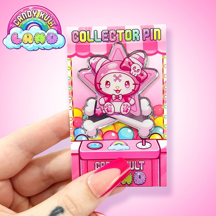 Wishbone Emblem Collector Pin Candy Kult candy kult land ck land Wishbone Candy Cult - Candy Kult Land - Wishbone - Boo Kitty - Panku - Frosti - Toxic Kitten - Hex - Heart - Cult Candy - Ca