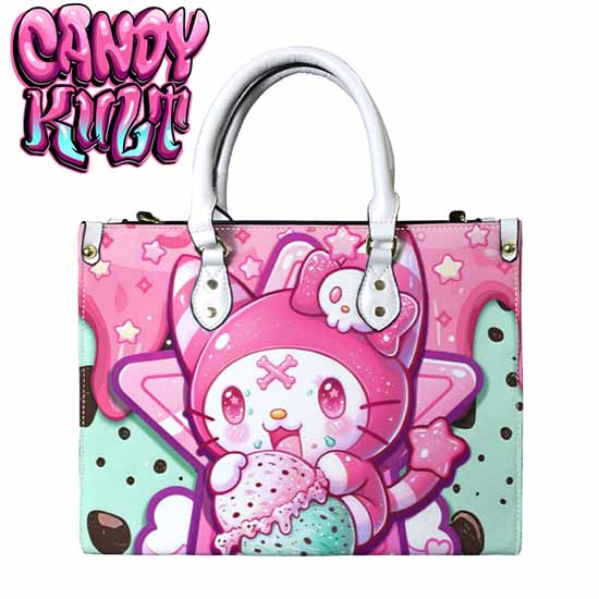 Wishbone Mint Ice Cream Kawaii Candy White PU Leather Crossbody Handbag Candy Kult Bag Crossbody handbag Candy Cult - Candy Kult Land - Wishbone - Boo Kitty - Panku - Frosti - Toxic Kitten - Hex - Heart - Cult Candy - Ca