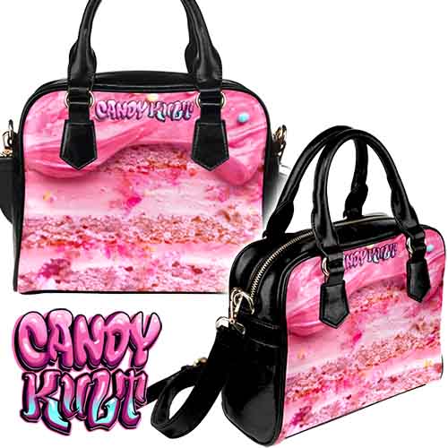 Strawberry Cake Candy Kult Classic Convertible Crossbody Handbag - Candy Kult - Candy Cult - Candy Kult Land - Wishbone - Boo Kitty - Panku - Frosti - Toxic Kitten - Hex-Heart - Cult Candy - Cake High Heels - [product_vendor}