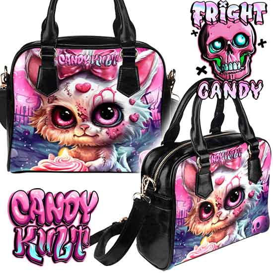 From Paris To The Grave Fright Candy Classic Crossbody Handbag - Candy Kult - Candy Cult - Candy Kult Land - Wishbone - Boo Kitty - Panku - Frosti - Toxic Kitten - Hex-Heart - Cult Candy - Cake High Heels - [product_vendor}