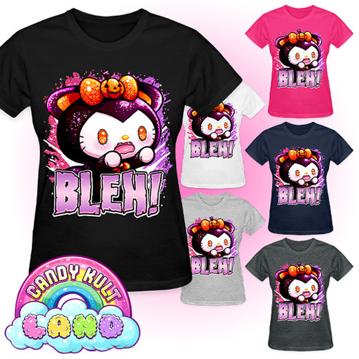 Bleh Boo Kitty Origins - Candy Kult Land REGULAR FIT Ladies T-Shirt - Candy Kult - Candy Cult - Candy Kult Land - Wishbone - Boo Kitty - Panku - Frosti - Toxic Kitten - Hex-Heart - Cult Candy - Cake High Heels - [product_vendor}