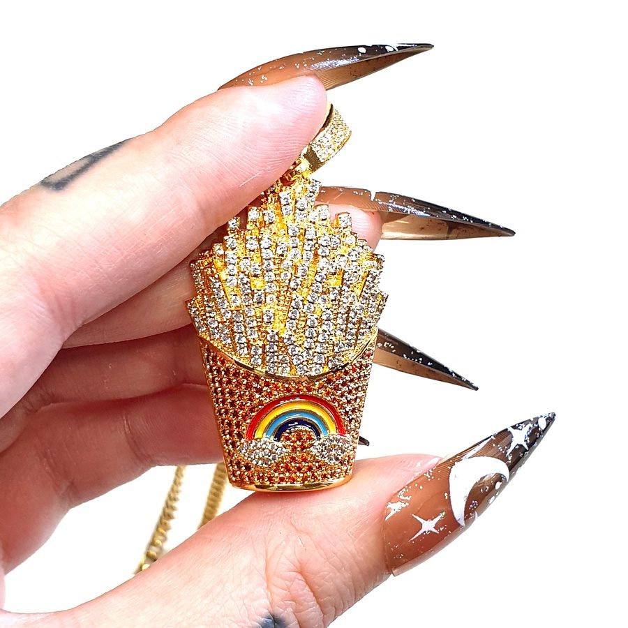 Want Fries With That? 14K Gold Necklace - Candy Kult - Candy Cult - Candy Kult Land - Wishbone - Boo Kitty - Panku - Frosti - Toxic Kitten - Hex-Heart - Cult Candy - Cake High Heels - [product_vendor}