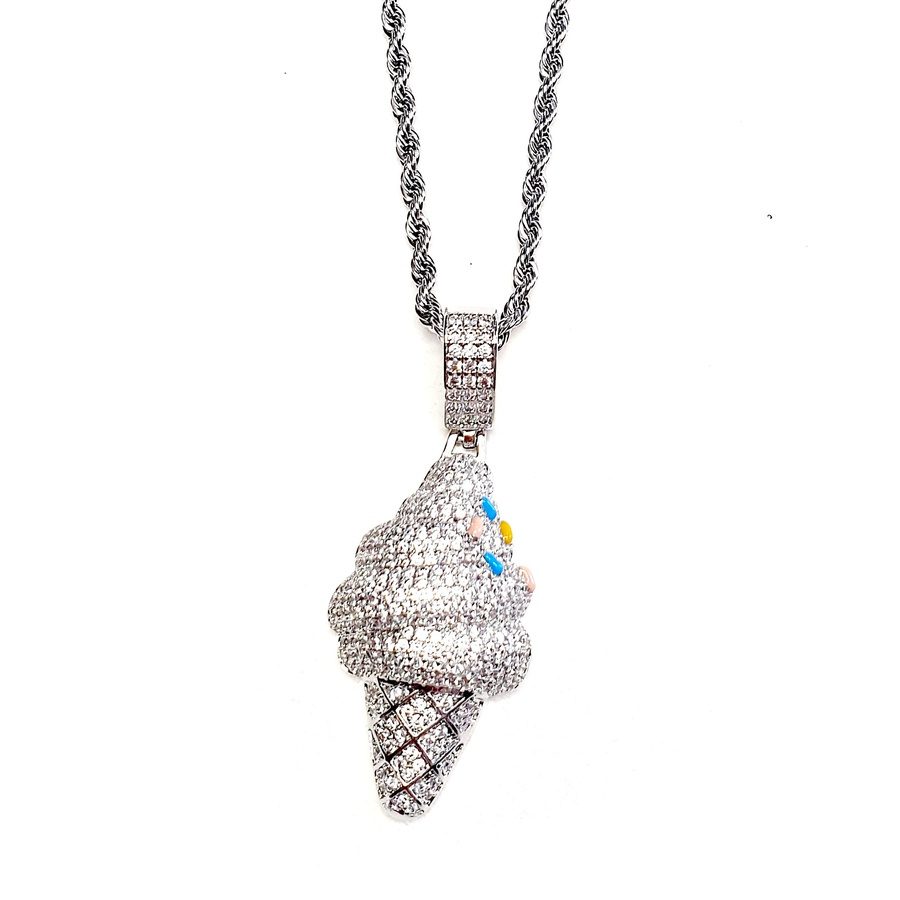 Soft Serve Ice Cream Platinum Necklace - Candy Kult - Candy Cult - Candy Kult Land - Wishbone - Boo Kitty - Panku - Frosti - Toxic Kitten - Hex-Heart - Cult Candy - Cake High Heels - [product_vendor}