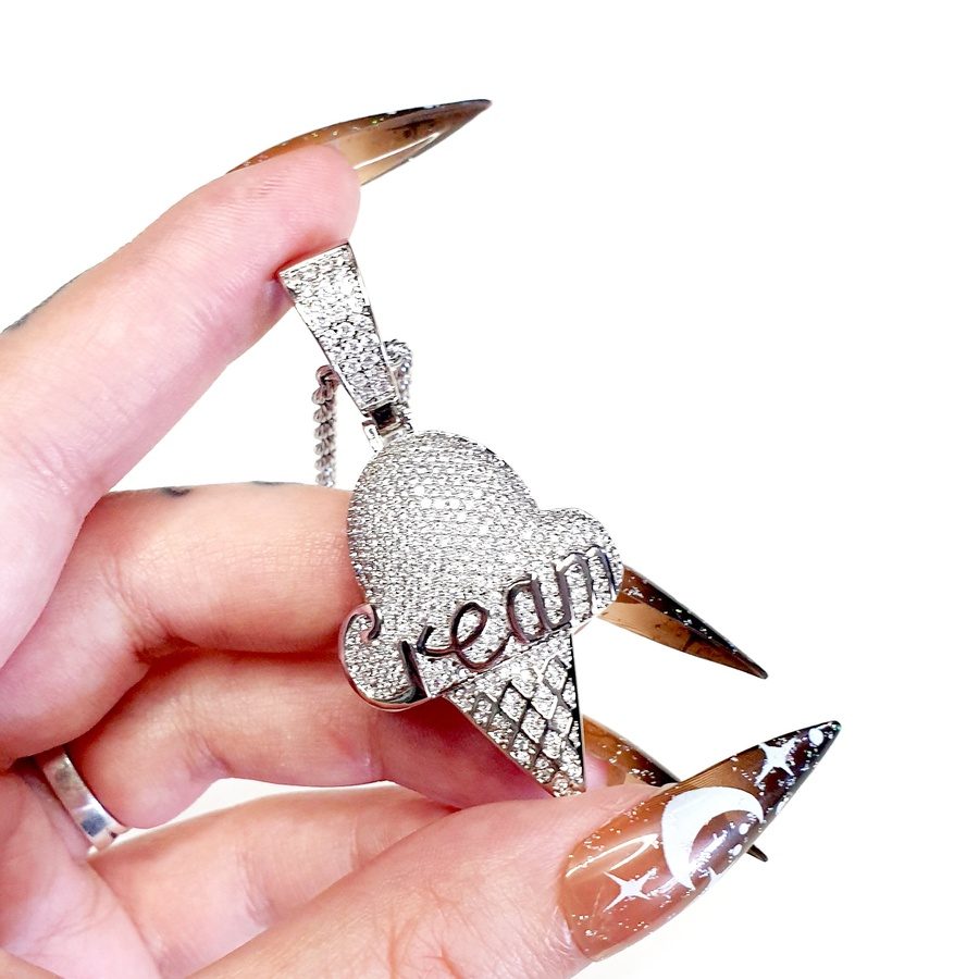 Ice Cream Cone Silver Necklace - Candy Kult - Candy Cult - Candy Kult Land - Wishbone - Boo Kitty - Panku - Frosti - Toxic Kitten - Hex-Heart - Cult Candy - Cake High Heels - [product_vendor}