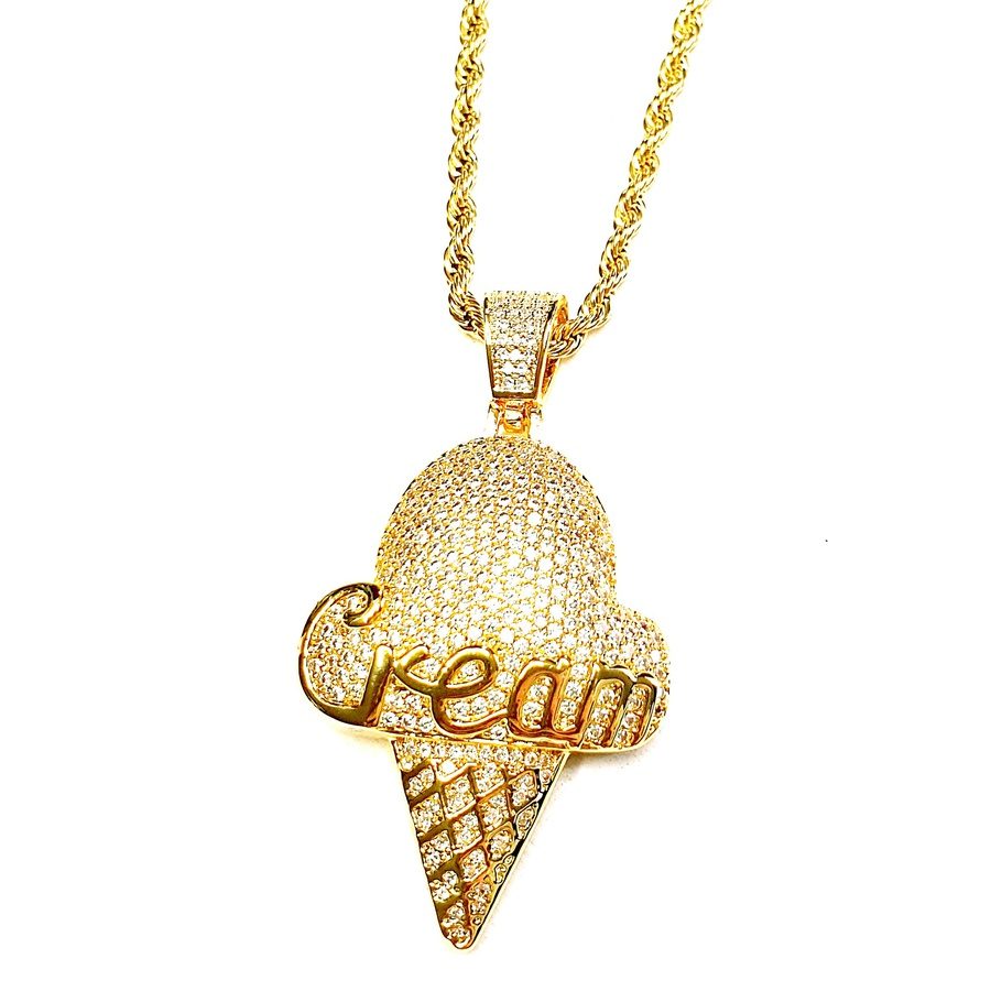 Ice Cream Cone 14K Gold Necklace - Candy Kult - Candy Cult - Candy Kult Land - Wishbone - Boo Kitty - Panku - Frosti - Toxic Kitten - Hex-Heart - Cult Candy - Cake High Heels - [product_vendor}