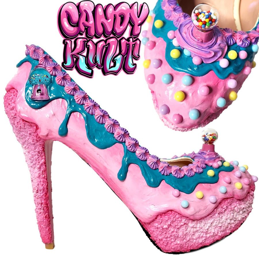 Bubble Gum Cake High Heel Shoes - Candy Kult - Candy Cult - Candy Kult Land - Wishbone - Boo Kitty - Panku - Frosti - Toxic Kitten - Hex-Heart - Cult Candy - Cake High Heels - [product_vendor}