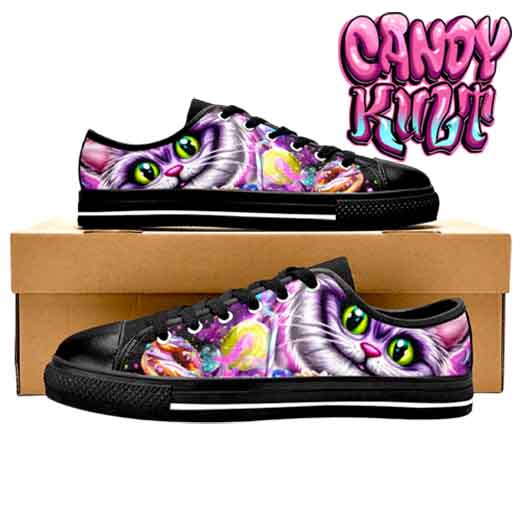 Cheshire Cat Tea Party Men's Low Canvas Shoes - Candy Kult - Candy Cult - Candy Kult Land - Wishbone - Boo Kitty - Panku - Frosti - Toxic Kitten - Hex-Heart - Cult Candy - Cake High Heels - [product_vendor}