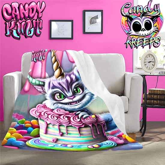 Pastelicorn Candy Kreeps Micro Fleece Blanket - Candy Kult - Candy Cult - Candy Kult Land - Wishbone - Boo Kitty - Panku - Frosti - Toxic Kitten - Hex-Heart - Cult Candy - Cake High Heels - [product_vendor}