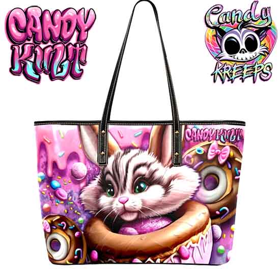 Sugar The Donut Bunny Candy Kreeps Candy Kult Large Tote Bag - Candy Kult - Candy Cult - Candy Kult Land - Wishbone - Boo Kitty - Panku - Frosti - Toxic Kitten - Hex-Heart - Cult Candy - Cake High Heels - [product_vendor}