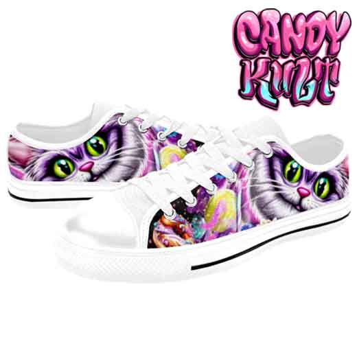 Cheshire Cat Tea Party White Women's Low Canvas Shoes - Candy Kult - Candy Cult - Candy Kult Land - Wishbone - Boo Kitty - Panku - Frosti - Toxic Kitten - Hex-Heart - Cult Candy - Cake High Heels - [product_vendor}