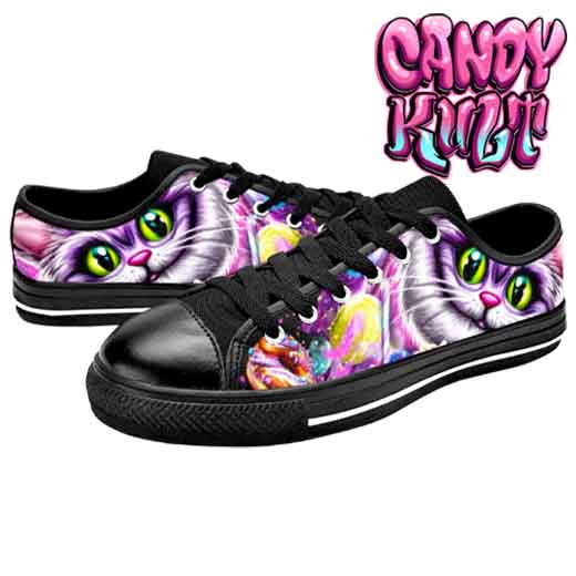 Cheshire Cat Tea Party Women's Low Canvas Shoes - Candy Kult - Candy Cult - Candy Kult Land - Wishbone - Boo Kitty - Panku - Frosti - Toxic Kitten - Hex-Heart - Cult Candy - Cake High Heels - [product_vendor}