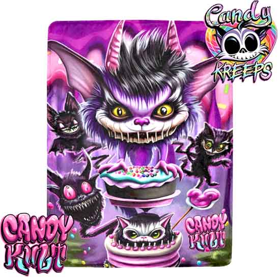 Nekomare Candy Kreeps Micro Fleece Blanket - Candy Kult - Candy Cult - Candy Kult Land - Wishbone - Boo Kitty - Panku - Frosti - Toxic Kitten - Hex-Heart - Cult Candy - Cake High Heels - [product_vendor}
