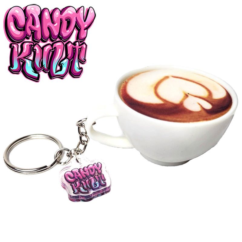 Latte Coffee Candy Kult Key Chain Candy Kult key chain key ring keychain Candy Cult - Candy Kult Land - Wishbone - Boo Kitty - Panku - Frosti - Toxic Kitten - Hex - Heart - Cult Candy - Ca