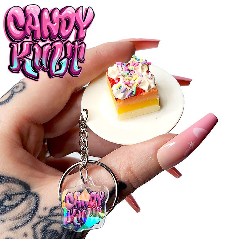 Piece Of Cake Candy Kult Key Chain Candy Kult key chain key ring keychain Candy Cult - Candy Kult Land - Wishbone - Boo Kitty - Panku - Frosti - Toxic Kitten - Hex - Heart - Cult Candy - Ca