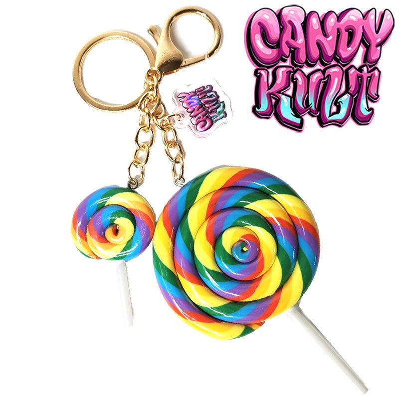 Rainbow Lollipops Candy Kult Key Chain Candy Kult key chain key ring keychain Candy Cult - Candy Kult Land - Wishbone - Boo Kitty - Panku - Frosti - Toxic Kitten - Hex - Heart - Cult Candy - Ca