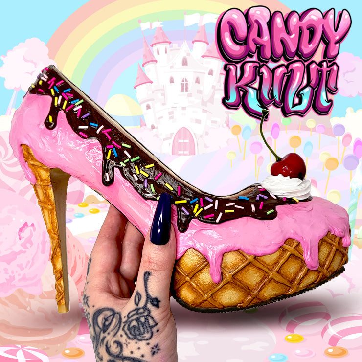 Ice Cream High Heel Shoes - Candy Kult - Candy Cult - Candy Kult Land - Wishbone - Boo Kitty - Panku - Frosti - Toxic Kitten - Hex-Heart - Cult Candy - Cake High Heels - [product_vendor}