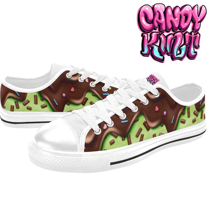 Sprinkles Please Choc Mint White Women's Low Canvas Shoes - Candy Kult - Candy Cult - Candy Kult Land - Wishbone - Boo Kitty - Panku - Frosti - Toxic Kitten - Hex-Heart - Cult Candy - Cake High Heels - [product_vendor}