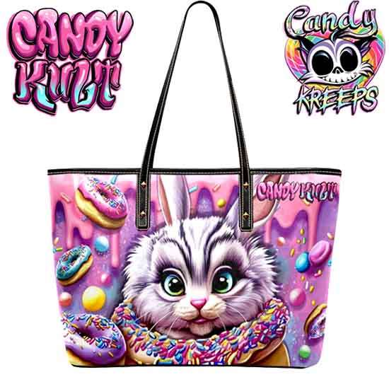 Fizz The Donut Bunny Candy Kreeps Candy Kult Large Tote Bag - Candy Kult - Candy Cult - Candy Kult Land - Wishbone - Boo Kitty - Panku - Frosti - Toxic Kitten - Hex-Heart - Cult Candy - Cake High Heels - [product_vendor}