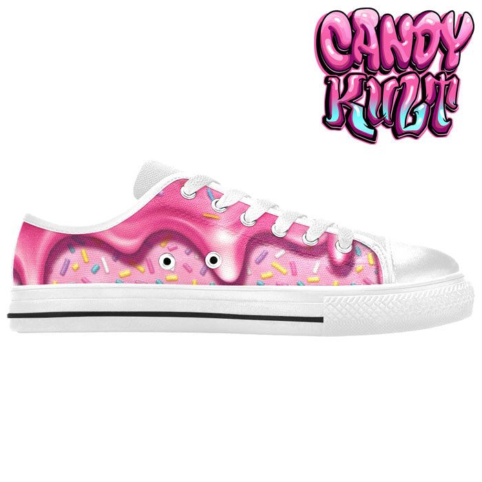 Sprinkles Please Strawberry White Women's Low Canvas Shoes - Candy Kult - Candy Cult - Candy Kult Land - Wishbone - Boo Kitty - Panku - Frosti - Toxic Kitten - Hex-Heart - Cult Candy - Cake High Heels - [product_vendor}