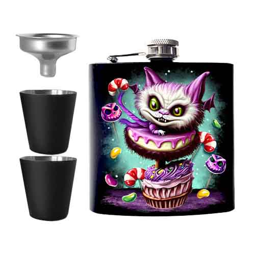 Gideon Candy Kreeps Hip Flask Set - Candy Kult - Candy Cult - Candy Kult Land - Wishbone - Boo Kitty - Panku - Frosti - Toxic Kitten - Hex-Heart - Cult Candy - Cake High Heels - [product_vendor}
