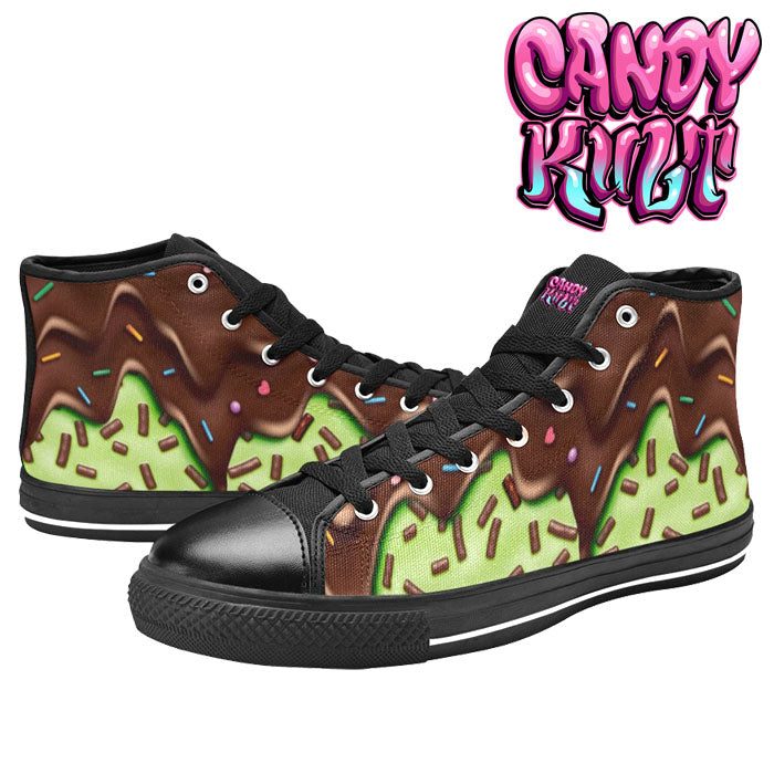 Sprinkles Please Choc Mint Women's High Top Canvas Shoes - Candy Kult - Candy Cult - Candy Kult Land - Wishbone - Boo Kitty - Panku - Frosti - Toxic Kitten - Hex-Heart - Cult Candy - Cake High Heels - [product_vendor}