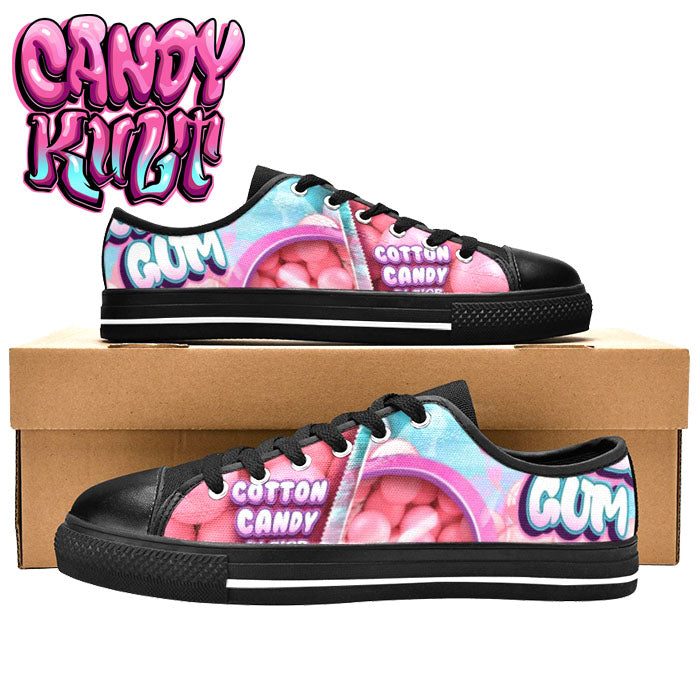 Cotton Candy Bubble Gum Men's Low Canvas Shoes - Candy Kult - Candy Cult - Candy Kult Land - Wishbone - Boo Kitty - Panku - Frosti - Toxic Kitten - Hex-Heart - Cult Candy - Cake High Heels - [product_vendor}