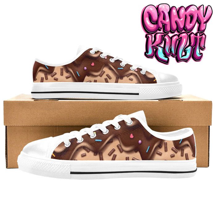 Sprinkles Please Chocolate White Women's Low Canvas Shoes - Candy Kult - Candy Cult - Candy Kult Land - Wishbone - Boo Kitty - Panku - Frosti - Toxic Kitten - Hex-Heart - Cult Candy - Cake High Heels - [product_vendor}