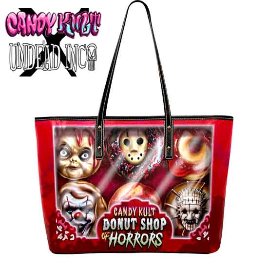 Donut Box Of Horrors Candy Kult Large Tote Bag - Candy Kult - Candy Cult - Candy Kult Land - Wishbone - Boo Kitty - Panku - Frosti - Toxic Kitten - Hex-Heart - Cult Candy - Cake High Heels - [product_vendor}