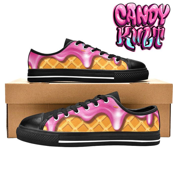 Strawberry Ice Cream Women's Low Canvas Shoes - Candy Kult - Candy Cult - Candy Kult Land - Wishbone - Boo Kitty - Panku - Frosti - Toxic Kitten - Hex-Heart - Cult Candy - Cake High Heels - [product_vendor}