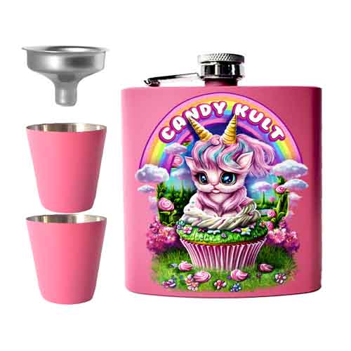 Flossie The Kitticorn Candy Kreeps Hip Flask Set - Candy Kult - Candy Cult - Candy Kult Land - Wishbone - Boo Kitty - Panku - Frosti - Toxic Kitten - Hex-Heart - Cult Candy - Cake High Heels - [product_vendor}