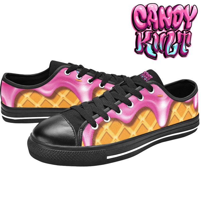 Strawberry Ice Cream Women's Low Canvas Shoes - Candy Kult - Candy Cult - Candy Kult Land - Wishbone - Boo Kitty - Panku - Frosti - Toxic Kitten - Hex-Heart - Cult Candy - Cake High Heels - [product_vendor}