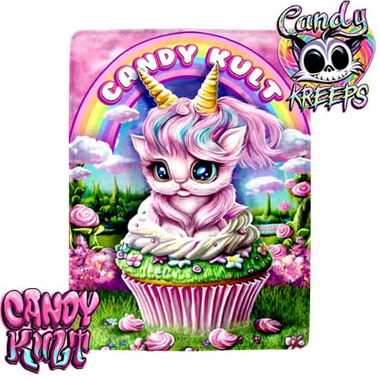 Flossie The Kitticorn Candy Kreeps Micro Fleece Blanket - Candy Kult - Candy Cult - Candy Kult Land - Wishbone - Boo Kitty - Panku - Frosti - Toxic Kitten - Hex-Heart - Cult Candy - Cake High Heels - [product_vendor}