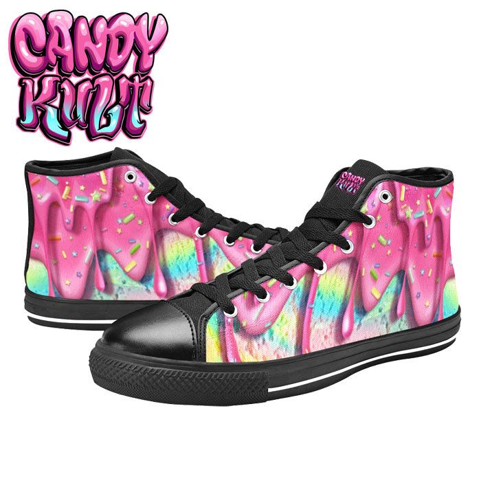 Rainbow Unicorn Ice Cream Women's High Top Canvas Shoes - Candy Kult - Candy Cult - Candy Kult Land - Wishbone - Boo Kitty - Panku - Frosti - Toxic Kitten - Hex-Heart - Cult Candy - Cake High Heels - [product_vendor}