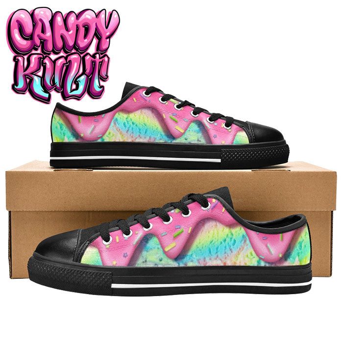 Rainbow Unicorn Ice Cream Men's Low Canvas Shoes - Candy Kult - Candy Cult - Candy Kult Land - Wishbone - Boo Kitty - Panku - Frosti - Toxic Kitten - Hex-Heart - Cult Candy - Cake High Heels - [product_vendor}