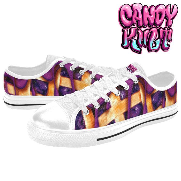 Blueberry Pie White Women's Low Canvas Shoes - Candy Kult - Candy Cult - Candy Kult Land - Wishbone - Boo Kitty - Panku - Frosti - Toxic Kitten - Hex-Heart - Cult Candy - Cake High Heels - [product_vendor}