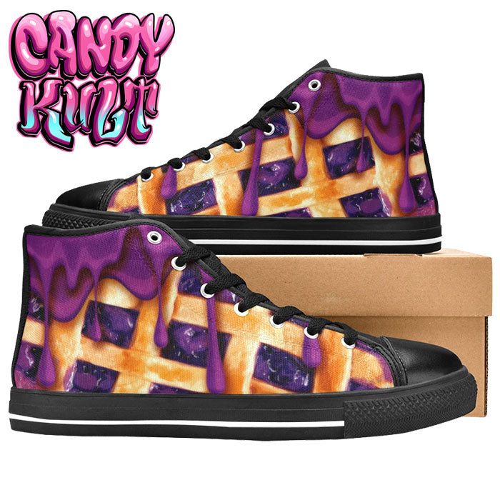 Blueberry Pie Women's High Top Canvas Shoes - Candy Kult - Candy Cult - Candy Kult Land - Wishbone - Boo Kitty - Panku - Frosti - Toxic Kitten - Hex-Heart - Cult Candy - Cake High Heels - [product_vendor}