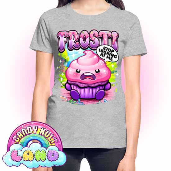 Frosti Stop Looking At Me - Candy Kult land REGULAR FIT Ladies T-Shirt - Candy Kult - Candy Cult - Candy Kult Land - Wishbone - Boo Kitty - Panku - Frosti - Toxic Kitten - Hex-Heart - Cult Candy - Cake High Heels - [product_vendor}