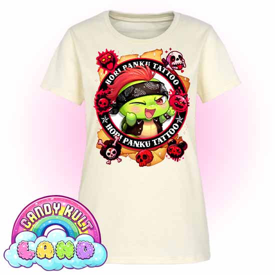 Hori Panku Tattoo - Candy Kult Land Women's FITTED T-Shirt - Candy Kult - Candy Cult - Candy Kult Land - Wishbone - Boo Kitty - Panku - Frosti - Toxic Kitten - Hex-Heart - Cult Candy - Cake High Heels - [product_vendor}