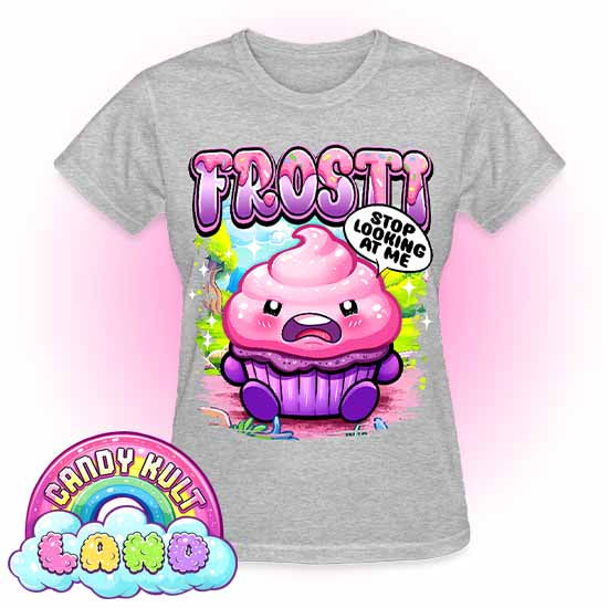 Frosti Stop Looking At Me - Candy Kult land REGULAR FIT Ladies T-Shirt - Candy Kult - Candy Cult - Candy Kult Land - Wishbone - Boo Kitty - Panku - Frosti - Toxic Kitten - Hex-Heart - Cult Candy - Cake High Heels - [product_vendor}