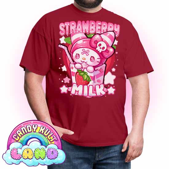 Wishbone Strawberry Milk  - Candy Kult Land COLOUR Men's / Unisex Classic T-Shirt - Candy Kult - Candy Cult - Candy Kult Land - Wishbone - Boo Kitty - Panku - Frosti - Toxic Kitten - Hex-Heart - Cult Candy - Cake High Heels - [product_vendor}