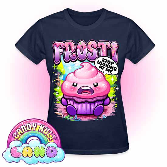 Frosti Stop Looking At Me - Candy Kult land REGULAR FIT Ladies T-Shirt - Candy Kult - Candy Cult - Candy Kult Land - Wishbone - Boo Kitty - Panku - Frosti - Toxic Kitten - Hex-Heart - Cult Candy - Cake High Heels - [product_vendor}