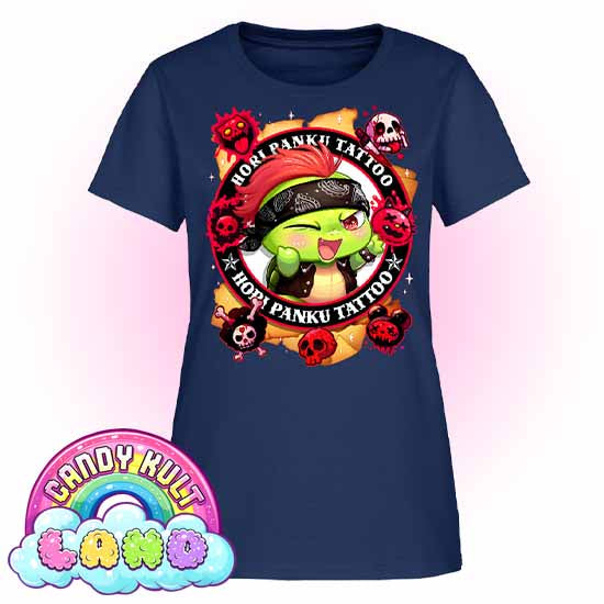 Hori Panku Tattoo - Candy Kult Land Women's FITTED T-Shirt - Candy Kult - Candy Cult - Candy Kult Land - Wishbone - Boo Kitty - Panku - Frosti - Toxic Kitten - Hex-Heart - Cult Candy - Cake High Heels - [product_vendor}