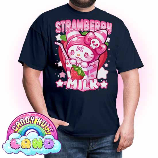 Wishbone Strawberry Milk  - Candy Kult Land COLOUR Men's / Unisex Classic T-Shirt - Candy Kult - Candy Cult - Candy Kult Land - Wishbone - Boo Kitty - Panku - Frosti - Toxic Kitten - Hex-Heart - Cult Candy - Cake High Heels - [product_vendor}