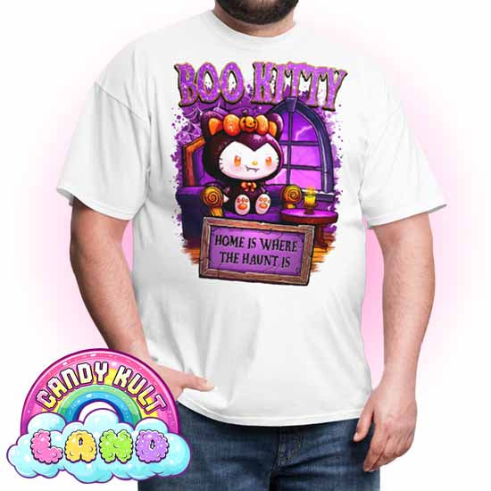 Home Is Where The Haunt Is Boo Kitty  - Candy Kult Land Men's / Unisex Classic T-Shirt - Candy Kult - Candy Cult - Candy Kult Land - Wishbone - Boo Kitty - Panku - Frosti - Toxic Kitten - Hex-Heart - Cult Candy - Cake High Heels - [product_vendor}