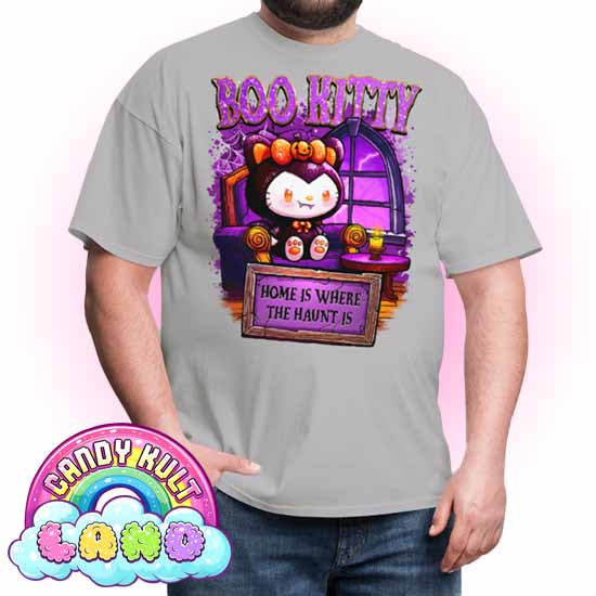 Home Is Where The Haunt Is Boo Kitty  - Candy Kult Land Men's / Unisex Classic T-Shirt - Candy Kult - Candy Cult - Candy Kult Land - Wishbone - Boo Kitty - Panku - Frosti - Toxic Kitten - Hex-Heart - Cult Candy - Cake High Heels - [product_vendor}